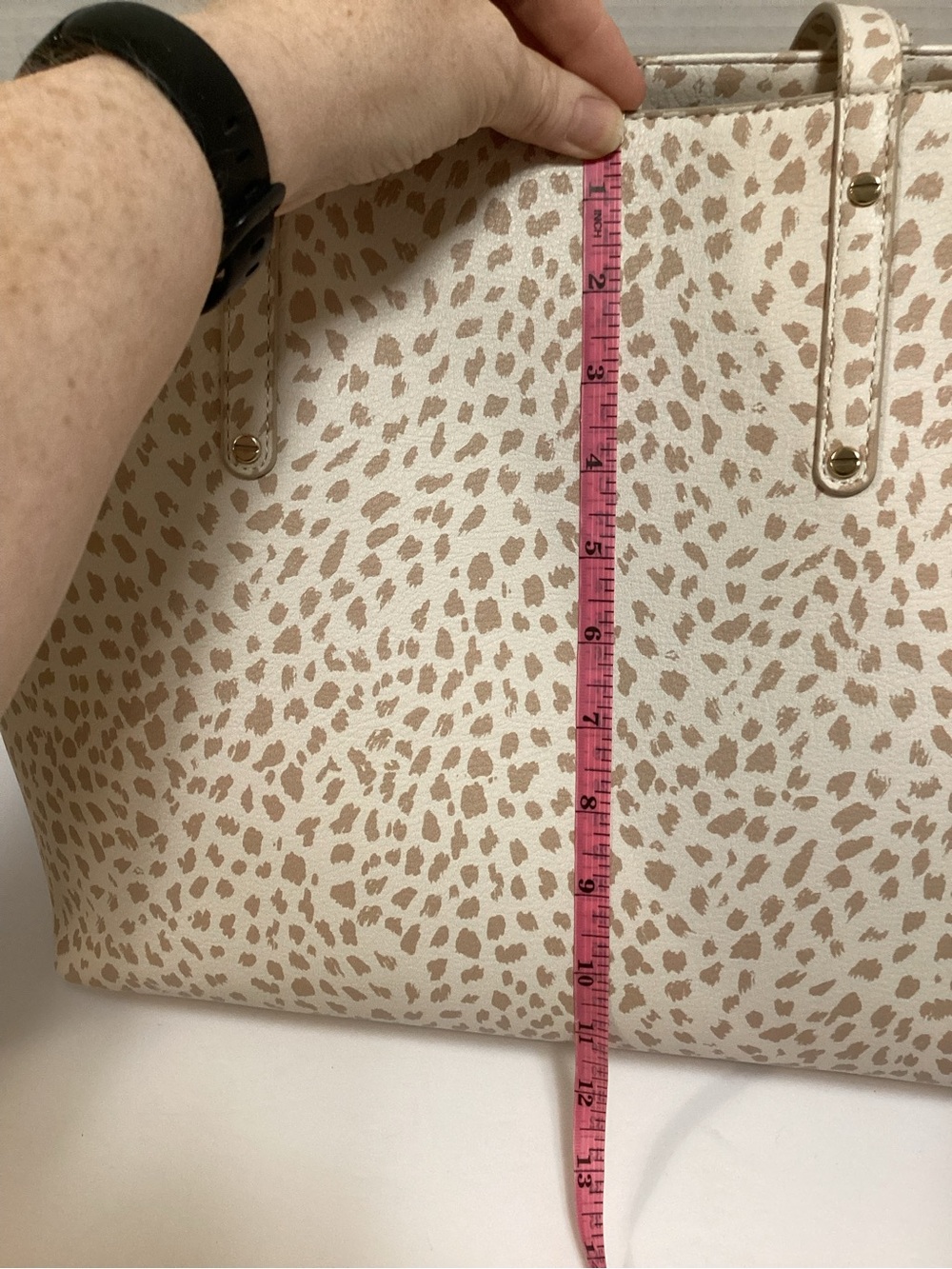 INC International Concepts Cream and Beige Animal Print Tote - Picture 5 of 14